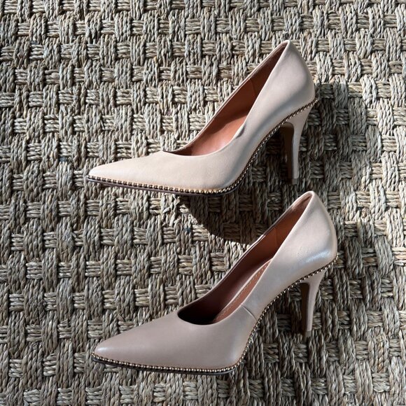 Coach Samantha leather pointed stiletto pumps in Pale Blush NWOT - Picture 8 of 12
